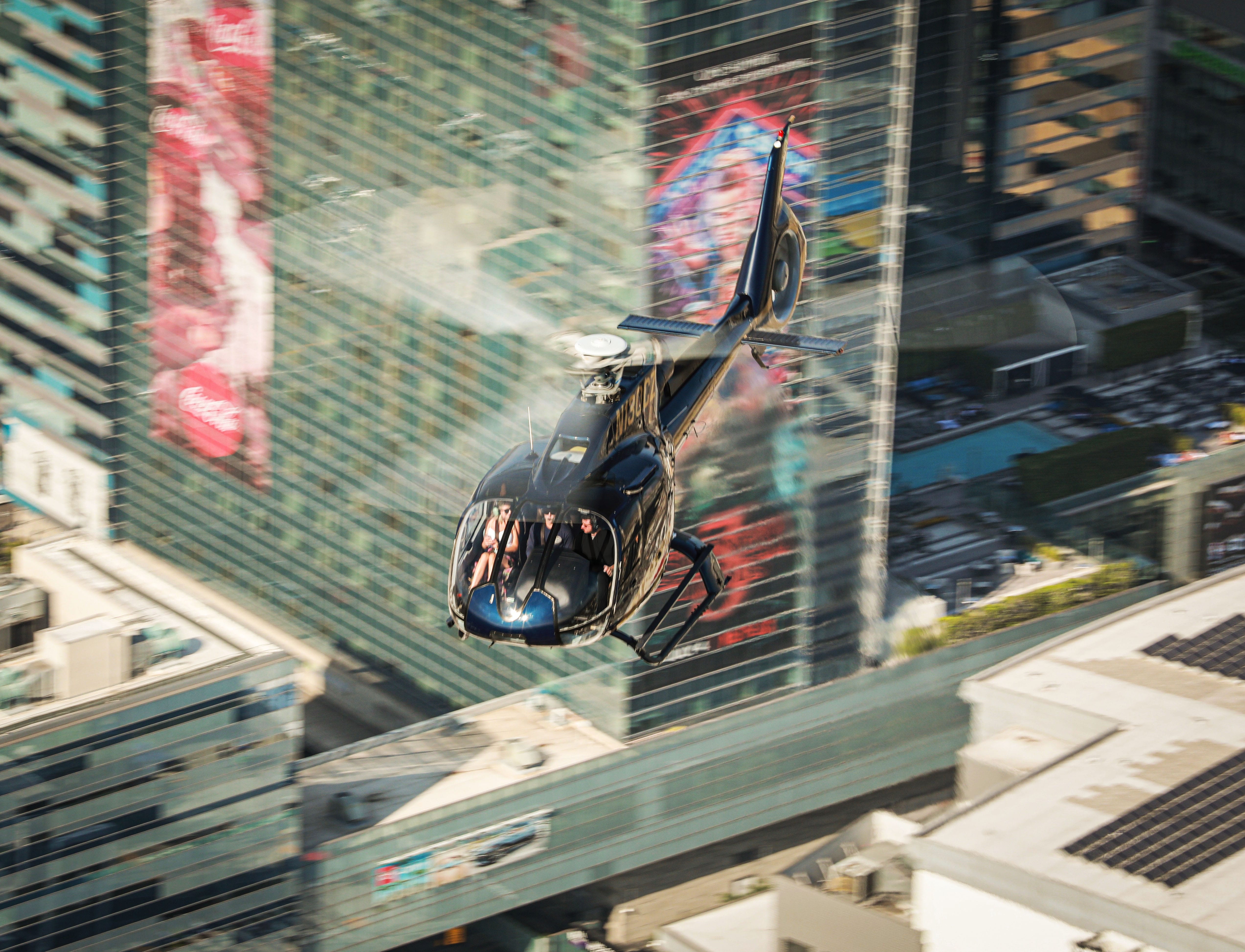 Flying over Downtown LA