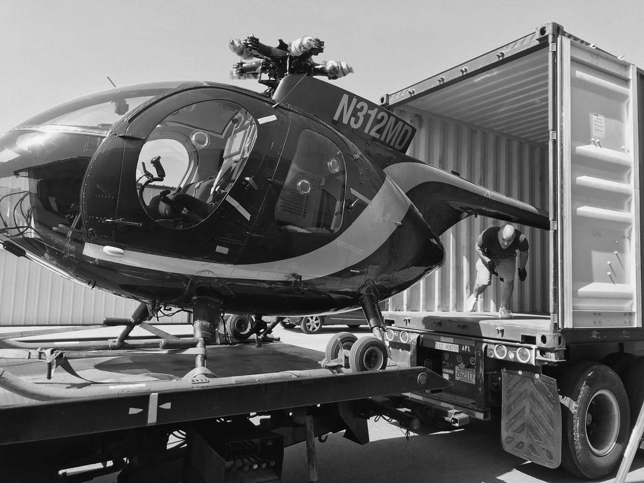 Loading a helicopter